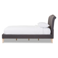 Baxton Studio BBT6571-Dark Grey-Queen Fannie Queen Size Platform Bed